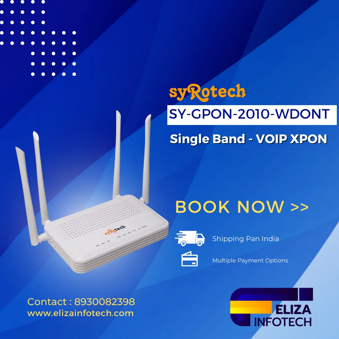 This device has 1 GE+1 FE +1 Pots having dual band antenna (2.4 GHz & 5 Ghz) Widely used in BSNL FTTH.