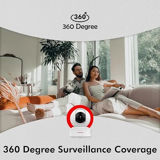 CP PLUS Smart Home Security Camera featuring 3MP resolution with clear night vision for 24/7 surveillance.