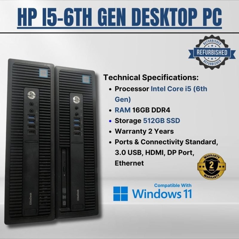 HP i5-6th Gen Desktop PC - tiny machine with 16 gb ram