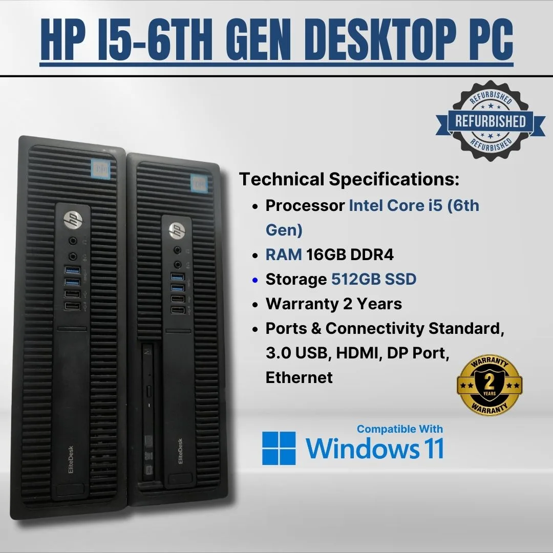 HP i5-6th Gen Desktop PC - tiny machine with 16 gb ram