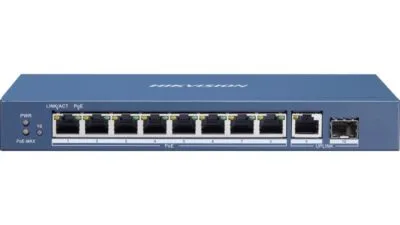8+1+1 Port Full Gigabit PoE Switch with Fiber Uplink – High-Speed Power over Ethernet Solution